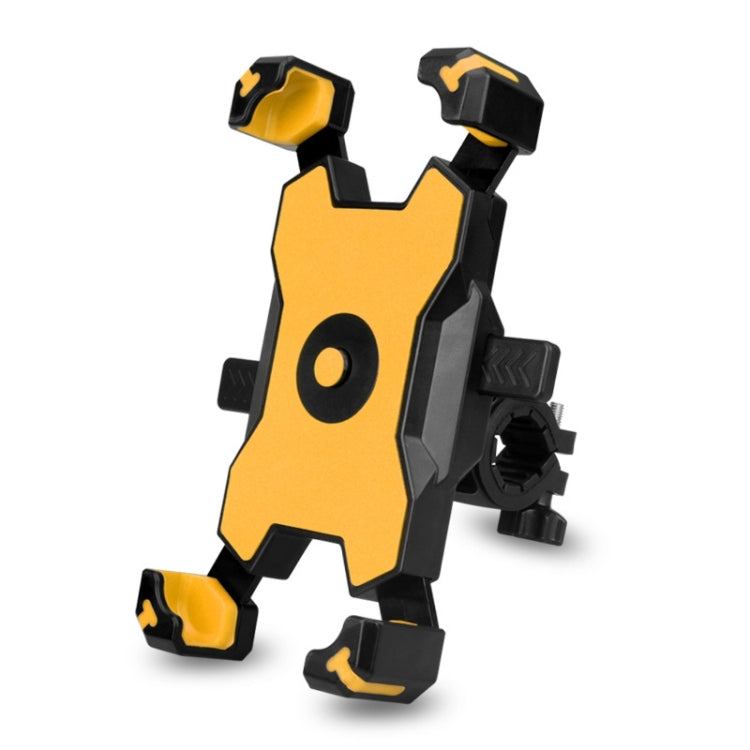 Electric Bicycle Mobile Phone Holder Can Be Rotated 360-degree Mobile Phone Holder Four-way Adjustment Bracket for Motorcycle, Style:Handlebars(Yellow) - Holders by buy2fix | Online Shopping UK | buy2fix