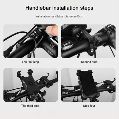 Electric Bicycle Mobile Phone Holder Can Be Rotated 360-degree Mobile Phone Holder Four-way Adjustment Bracket for Motorcycle, Style:Rearview Mirrors(Black) - Holders by buy2fix | Online Shopping UK | buy2fix