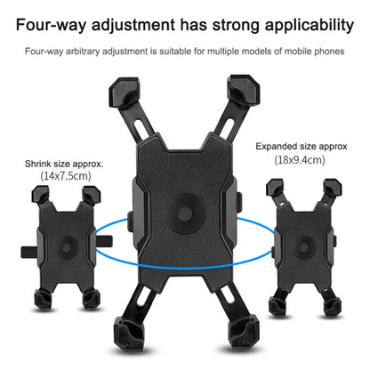 Electric Bicycle Mobile Phone Holder Can Be Rotated 360-degree Mobile Phone Holder Four-way Adjustment Bracket for Motorcycle, Style:Rearview Mirrors(Black) - Holders by buy2fix | Online Shopping UK | buy2fix