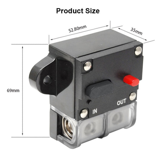 250A Auto Circuit Breaker Car Audio Fuse Holder Power Insurance Automatic Switch(Black) by buy2fix