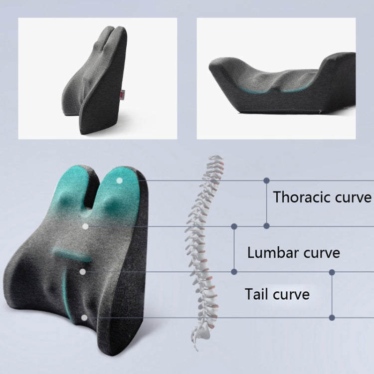 Car Seat Lumbar Support Cushion Memory Foam Office Lumbar Cushion, Size: Bandage(Light Gray & Dark Gray ) by buy2fix