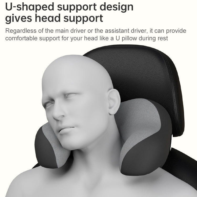 U-shaped Car Headrest Car Memory Foam Neck Pillow(Pure Black) - Seat Accessories by buy2fix | Online Shopping UK | buy2fix