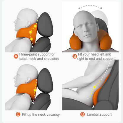 U-shaped Car Headrest Car Memory Foam Neck Pillow(Pure Black) - Seat Accessories by buy2fix | Online Shopping UK | buy2fix