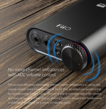 FiiO K3 Portable Headphone Amplifier DSD USB DAC for PC, Support COAXIAL / OPTICAL / 2.5 BALANCE(Black) - Apple Accessories by buy2fix | Online Shopping UK | buy2fix