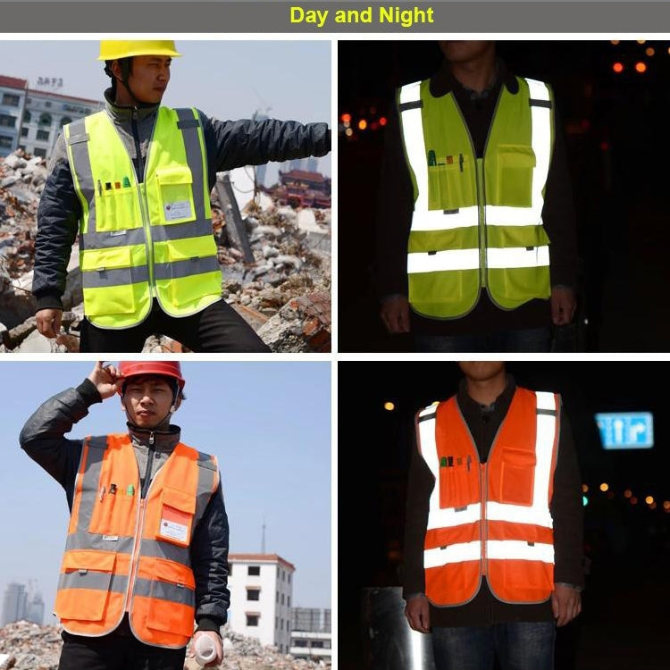 Multi-pockets Safety Vest Reflective Workwear Clothing, Size:XXL-Chest 130cm(Green) - Reflective Safety Clothing by buy2fix | Online Shopping UK | buy2fix