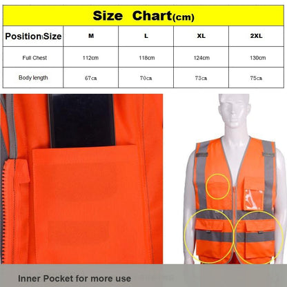 Multi-pockets Safety Vest Reflective Workwear Clothing, Size:XXL-Chest 130cm(Yellow Blue) - Reflective Safety Clothing by buy2fix | Online Shopping UK | buy2fix