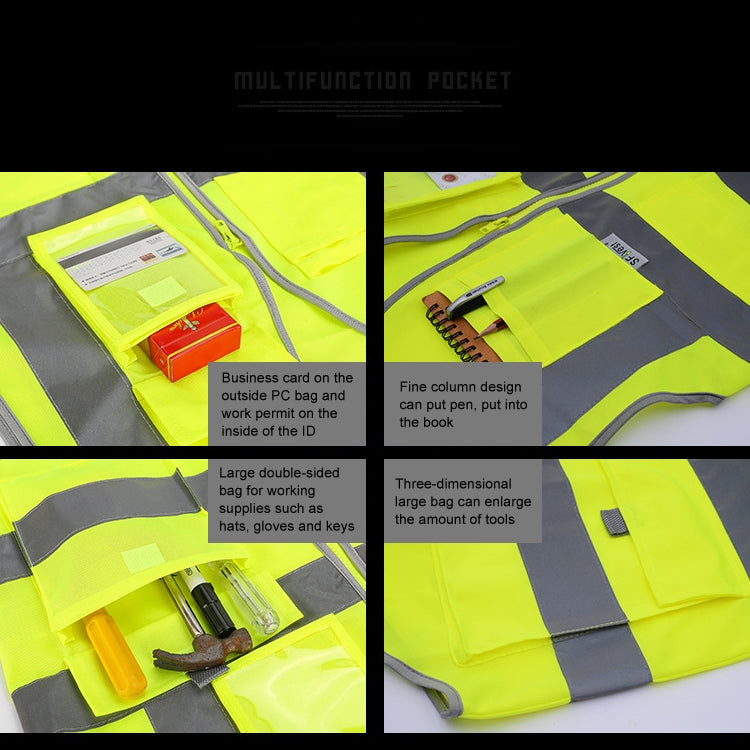 Multi-pockets Safety Vest Reflective Workwear Clothing, Size:XL-Chest 124cm(Green) - Reflective Safety Clothing by buy2fix | Online Shopping UK | buy2fix