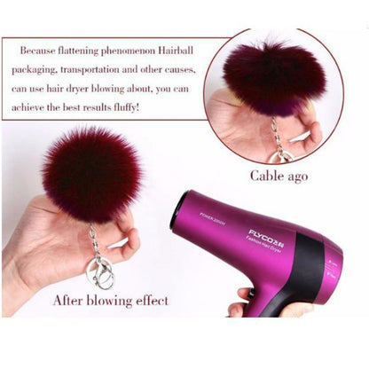 Simple Key Chain Fur Ball Pompon Keychain Pompom Artificial Rabbit Fur Animal Keychains for Woman Car Bag Key Rings(coffee) - Key Rings by KOOROL | Online Shopping UK | buy2fix