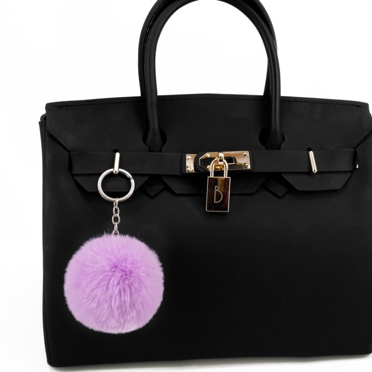 Simple Key Chain Fur Ball Pompon Keychain Pompom Artificial Rabbit Fur Animal Keychains for Woman Car Bag Key Rings(purple) - Key Rings by buy2fix | Online Shopping UK | buy2fix