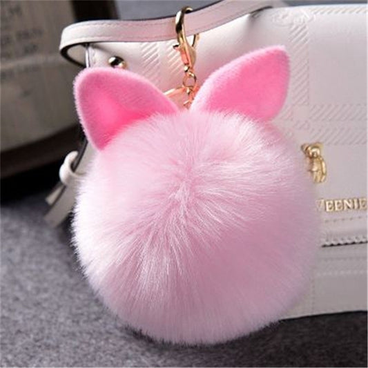 Fur Pom Keychains Fake Rabbit Fur Ball Keychain(pink) - Key Rings by buy2fix | Online Shopping UK | buy2fix