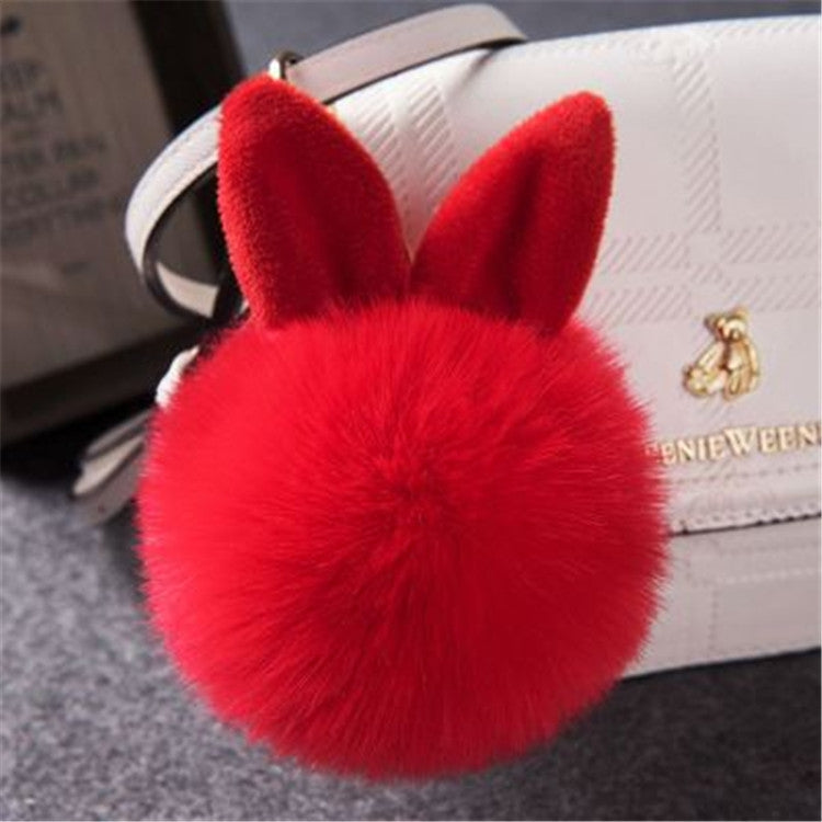 Fur Pom Keychains Fake Rabbit Fur Ball Keychain(red) by buy2fix