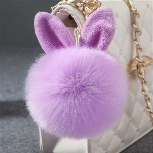 Fur Pom Keychains Fake Rabbit Fur Ball Keychain(purple) - Key Rings by buy2fix | Online Shopping UK | buy2fix