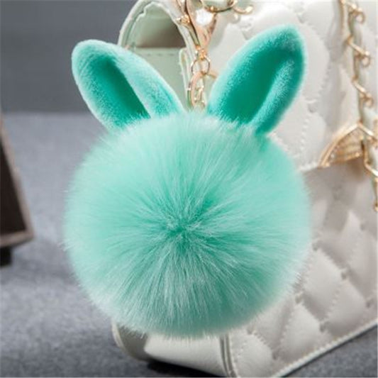 Fur Pom Keychains Fake Rabbit Fur Ball Keychain(green) - Key Rings by buy2fix | Online Shopping UK | buy2fix