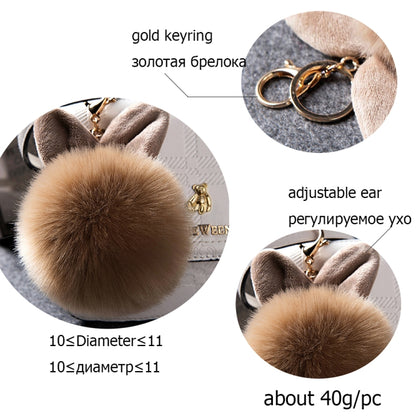 Fur Pom Keychains Fake Rabbit Fur Ball Keychain(green) by buy2fix