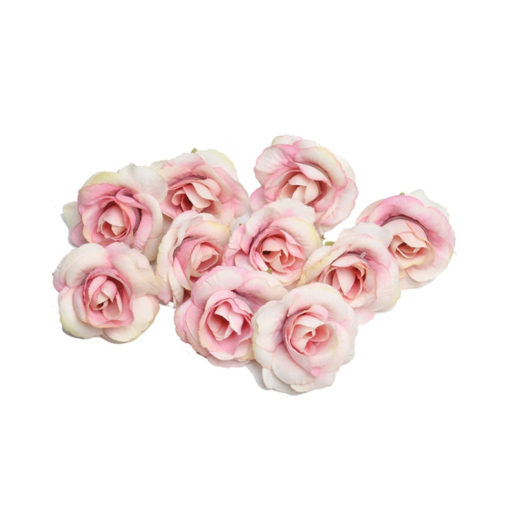 10 Sets 4cm Artificial Flower Silk Rose Flower Head for Wedding Party Home Decoration(Milk White) - Home & Garden by buy2fix | Online Shopping UK | buy2fix