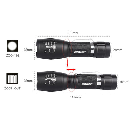 T02 Pen Clip Mini Flashlight T6 Telescopic Zoom Led Flashlight Outdoor Waterproof Long Shot Glare Flashlight - Mini Flashlight by buy2fix | Online Shopping UK | buy2fix