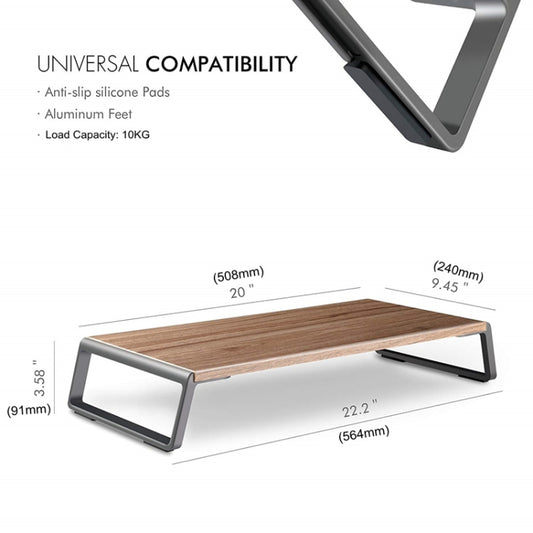 Monitor Stand Riser with Metal Feet for iMac MacBook LCD Display Printer, Lapdesk Tabletop Organizer Sturdy Platform Save Space(Black) by buy2fix