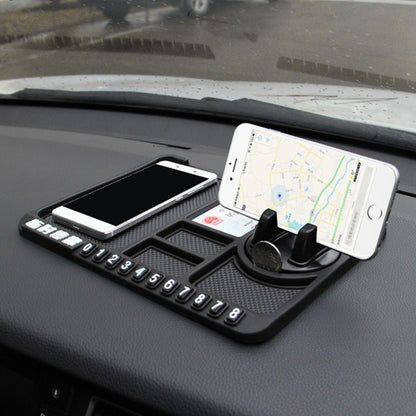 Car Interior Car Multifunctional Instrument Panel Storage Pad Car Phone Bracket Anti-slip Pad With Stop, Style:Rotating Black Circle - Car Holders by buy2fix | Online Shopping UK | buy2fix