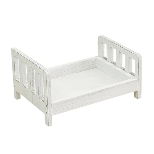 100 Days Old Wooden Bed For Newborns Children Photography Props(White) - Camera Accessories by buy2fix | Online Shopping UK | buy2fix