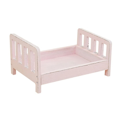 100 Days Old Wooden Bed For Newborns Children Photography Props(Pink) - Camera Accessories by buy2fix | Online Shopping UK | buy2fix
