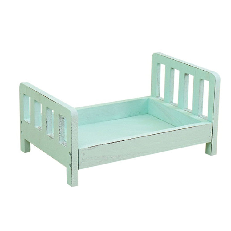 100 Days Old Wooden Bed For Newborns Children Photography Props(Green) - Camera Accessories by buy2fix | Online Shopping UK | buy2fix