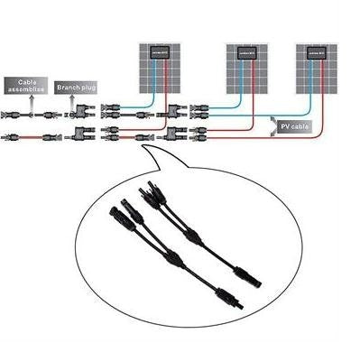 1 Pair MC4 Branch Y Adapter Connectors M/M/F and F/F/M for Solar Panels Cable(mc4) - Consumer Electronics by buy2fix | Online Shopping UK | buy2fix