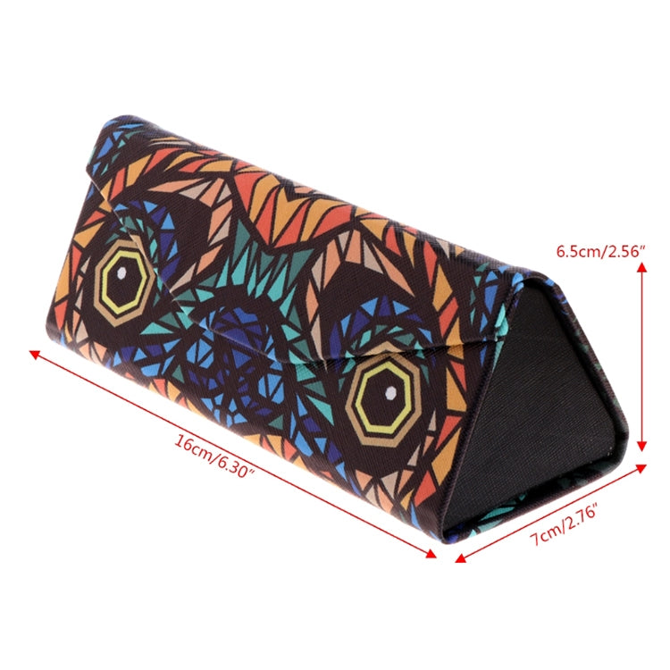 Foldable Triangle Animal Print Glasses Case Sunglasses Myopia Frame Case(Owl) - Eyeglass Storages by buy2fix | Online Shopping UK | buy2fix