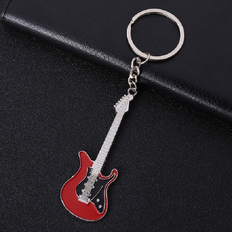 2 PCS Creative Guitar Keychain Metal Musical Instrument Pendant(Red) - Key Rings by buy2fix | Online Shopping UK | buy2fix