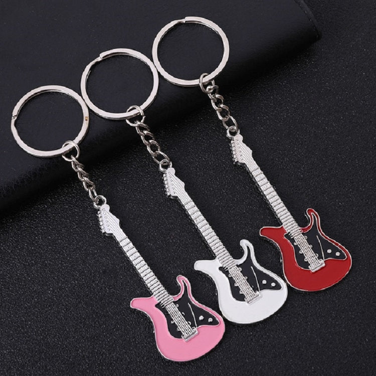 2 PCS Creative Guitar Keychain Metal Musical Instrument Pendant(Red) - Key Rings by buy2fix | Online Shopping UK | buy2fix