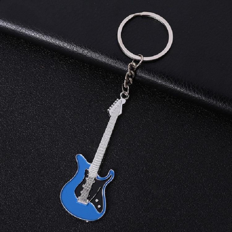 2 PCS Creative Guitar Keychain Metal Musical Instrument Pendant(Blue) - Key Rings by buy2fix | Online Shopping UK | buy2fix