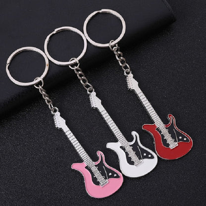 2 PCS Creative Guitar Keychain Metal Musical Instrument Pendant(Blue) - Key Rings by buy2fix | Online Shopping UK | buy2fix