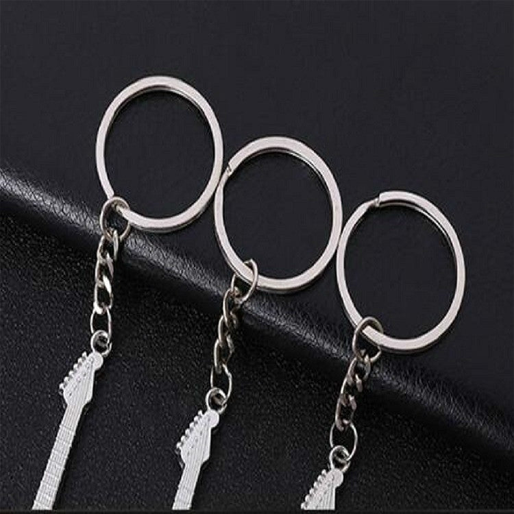 2 PCS Creative Guitar Keychain Metal Musical Instrument Pendant(Orange) - Key Rings by buy2fix | Online Shopping UK | buy2fix