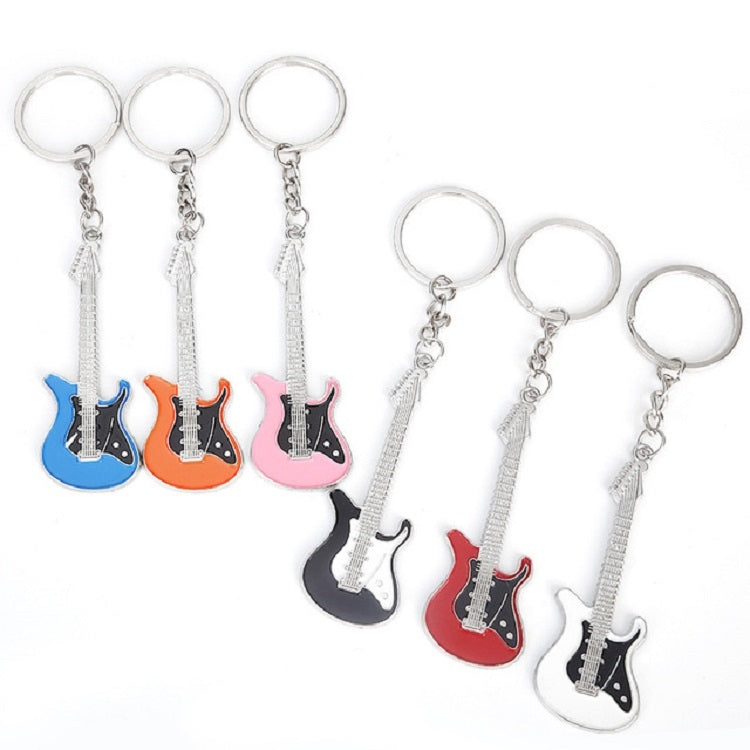 2 PCS Creative Guitar Keychain Metal Musical Instrument Pendant(Pink) - Key Rings by buy2fix | Online Shopping UK | buy2fix