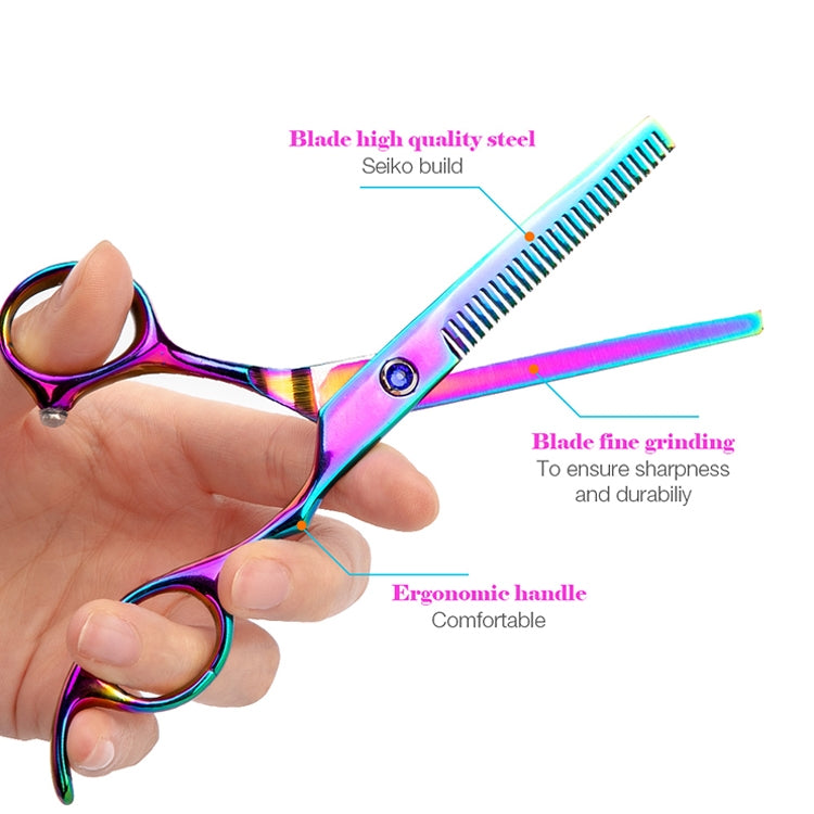 Professional Hair Cutting Scissor Hairdressing Kit Thinning Scissors Barber(Coloful Thinning（SXLC-603T)) - Hair Trimmer by buy2fix | Online Shopping UK | buy2fix