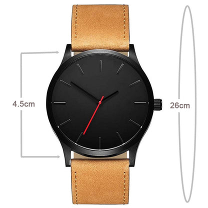 Men Simple Matte Leather Belt Quartz Watch(Brown) - Sport Watches by buy2fix | Online Shopping UK | buy2fix