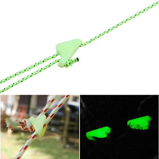 10 PCS Outdoor Luminous Rope Buckle Fluorescence Tent Triangle Buckle Alert Reminder Accidental Danger Tent Wind Rope Adjuster by buy2fix