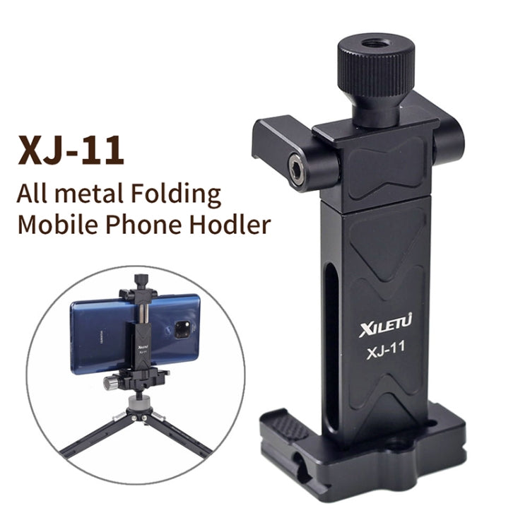 Xiletu Xj-12 Live Broadcast Bracket Fixing Clip Tripod Mount Phone Clamp with 1/4 inch Screw Holes & Cold Shoe Base - Camera Accessories by Xiletu | Online Shopping UK | buy2fix