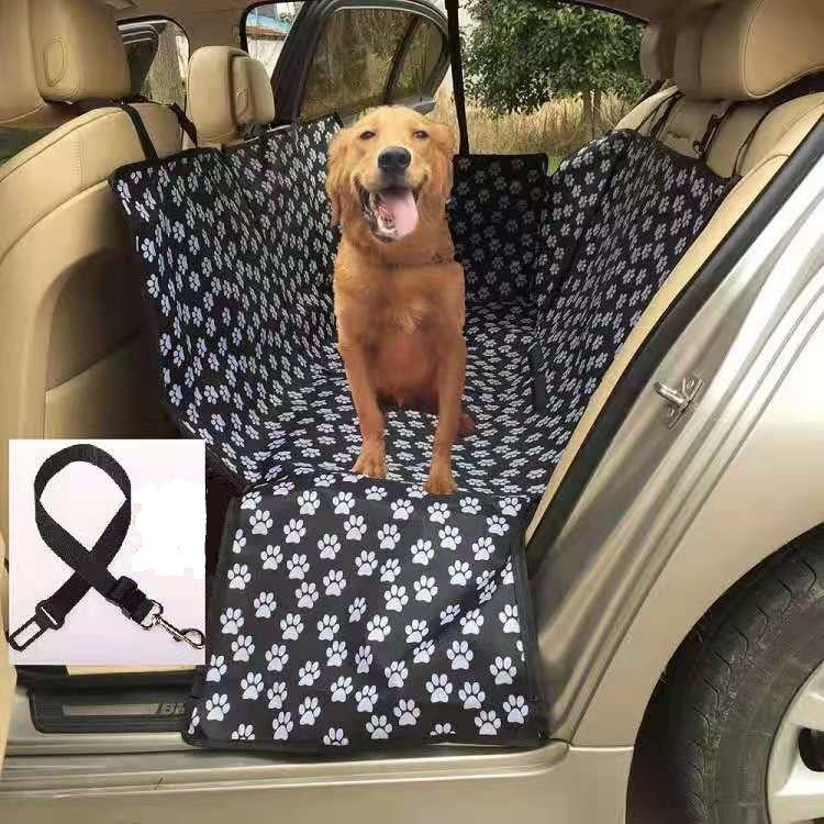 Waterproof Rear Back Pet Dog Car Seat Cover Mats Hammock Protector With Safety Belt, Size:130x150x38cm(Black) - Seat Accessories by buy2fix | Online Shopping UK | buy2fix