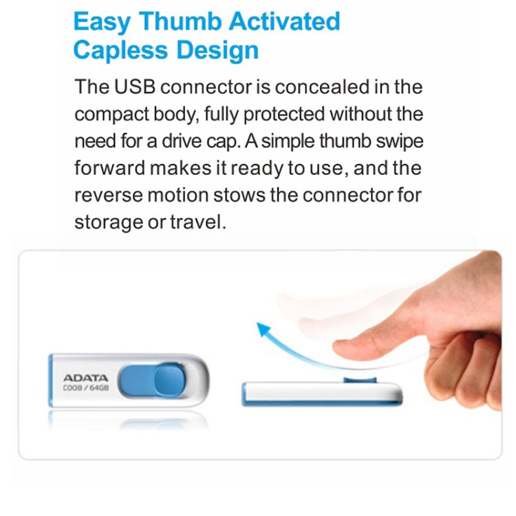 ADATA C008 Car Office Universal Usb2.0 U Disk, Capacity: 16 GB(Blue) - Computer & Networking by ADATA | Online Shopping UK | buy2fix