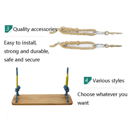 Outdoor Swing Indoor Balcony Children Adult Solid Wood Swing, Style:Climbing Rope(50x13 cm) - Toy Sports by buy2fix | Online Shopping UK | buy2fix