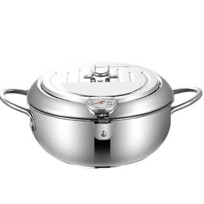 304 Stainless Steel Fryer Pot Household Temperature-controlled Multifunctional Thickening Pot, Size:20cm - Home & Garden by buy2fix | Online Shopping UK | buy2fix