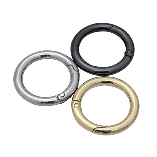 10pcs Zinc Alloy Spring Ring Metal Open Bag Webbing Keychain, Size:Half-inch Black by buy2fix