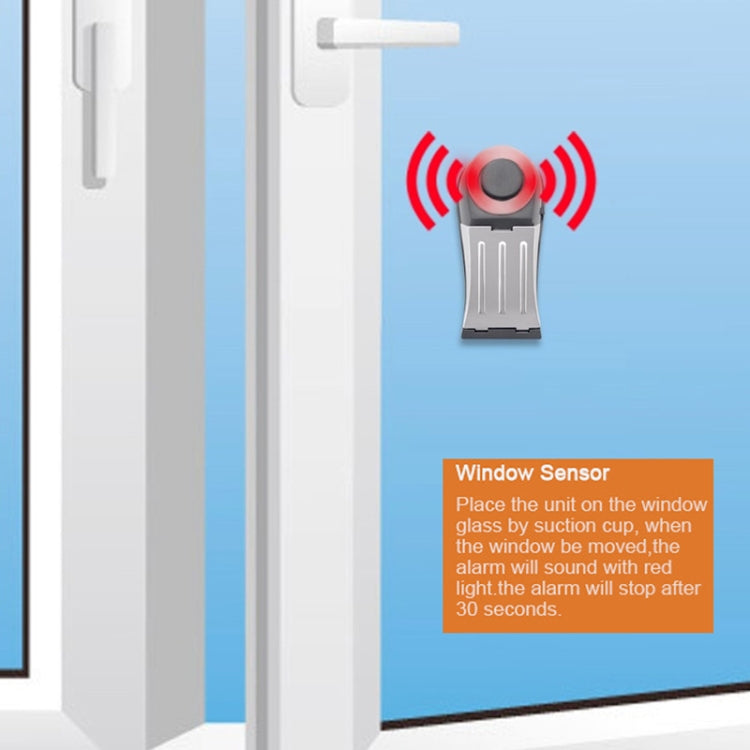 MSA-803 Window Vibration Alarm Door Stopper Flashing Light Burglar Alarm(White) - Security by buy2fix | Online Shopping UK | buy2fix