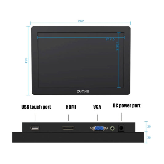 ZGYNK KQ101 HD Embedded Display Industrial Screen, Size: 10 inch, Style:Capacitive by ZGYNK