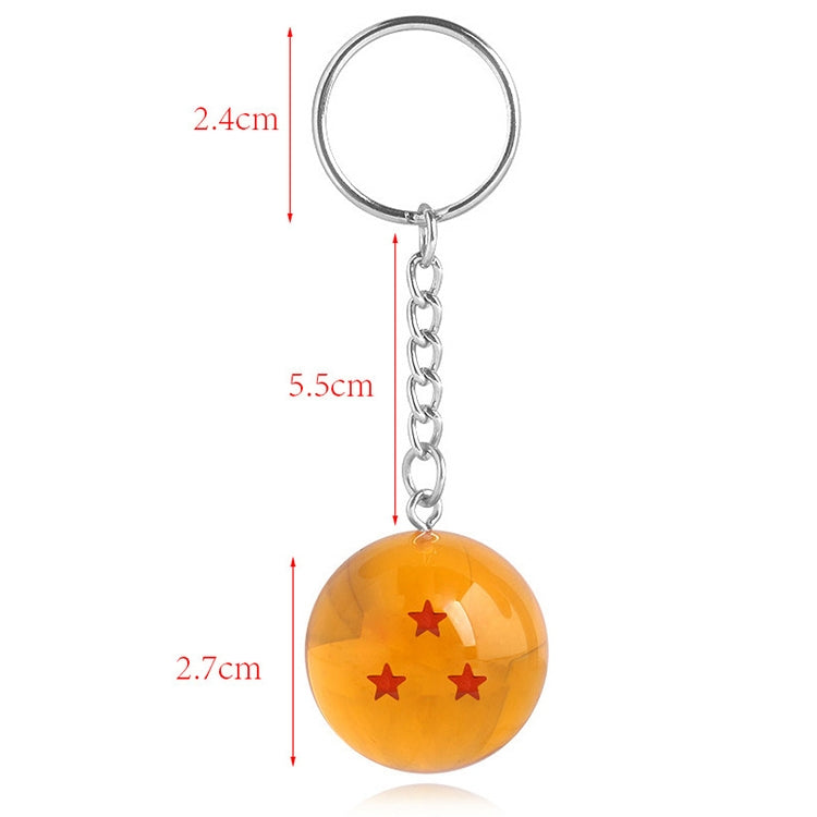 2 PCS Anime 7 Stars Balls 2.7cm PVC Figures Toys Keychain(3 star) - Key Rings by buy2fix | Online Shopping UK | buy2fix