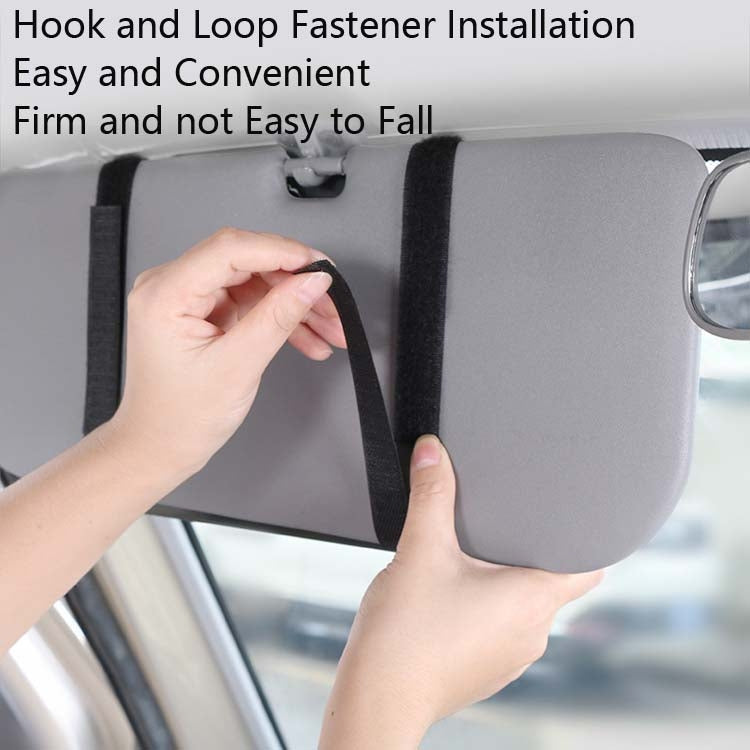 Car Sun Block Glasses Case Document Holder Car Plastic Frame Zipper Type Multi-Function Card Bag Storage Bag(Beige) by buy2fix