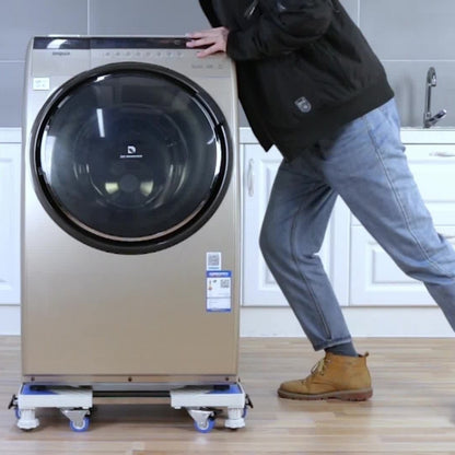 Single Tube 4 Wheels + 4 Legs Adjustable Stainless Steel Refrigerator Bracket Washing Machine Base Bracket - Home & Garden by buy2fix | Online Shopping UK | buy2fix