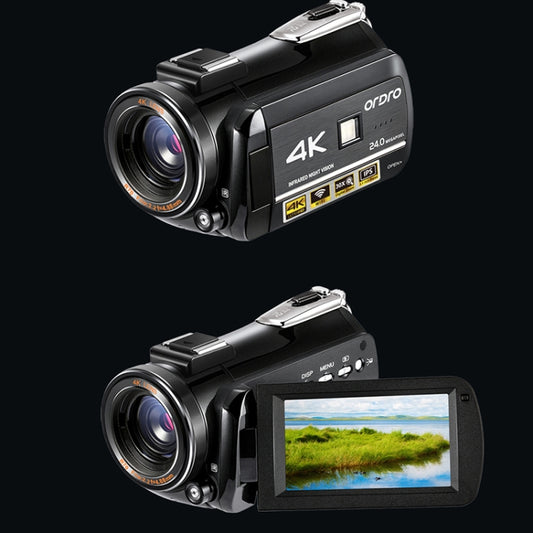 ORDRO AC3 3.1 inch IPS Screen 4K Full HD 13MP Night Vision WiFi Live Camcorder DV Digital Camera, Style:Standard+ Microphone +Fill Light(Black) by ORDRO