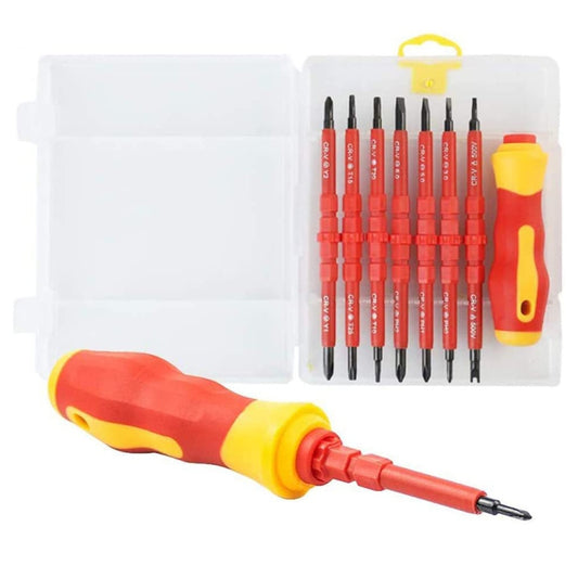 7 in 1 Bit Insulation Multipurpose Repair Tool Screwdriver Set(Red) by buy2fix