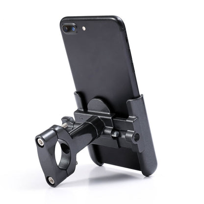 BENGGUO Bicycle Aluminum Alloy Mobile Phone Holder Electric Motorcycle Anti-Vibration Navigation Fixed Mobile Phone Holder Riding Equipment, Style:Handlebar Installation(Titanium) - Holders by BENGGUO | Online Shopping UK | buy2fix